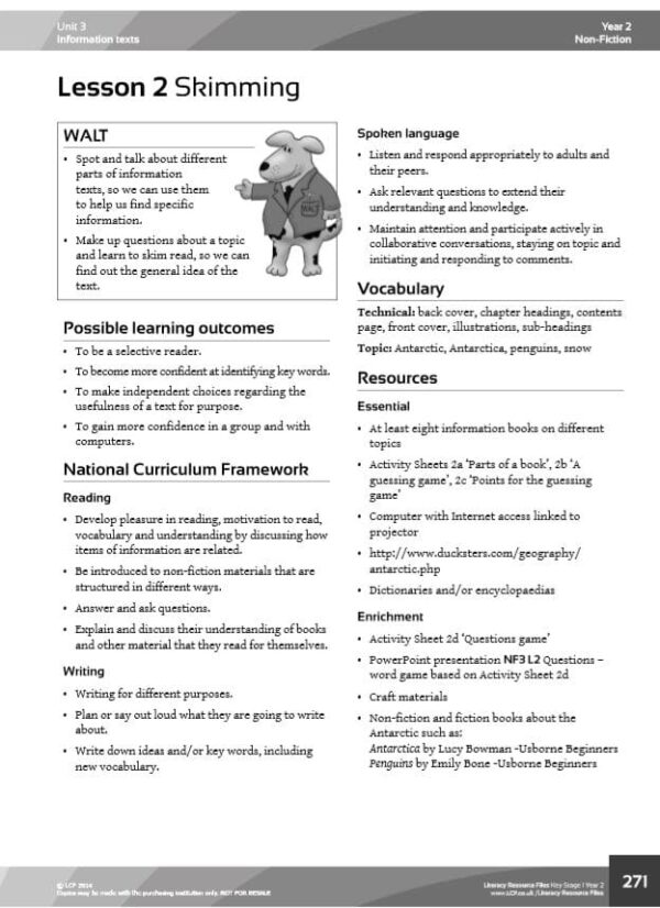 Year 2 English/Literacy Information Texts Unit (Skimming and Scanning) - Image 4