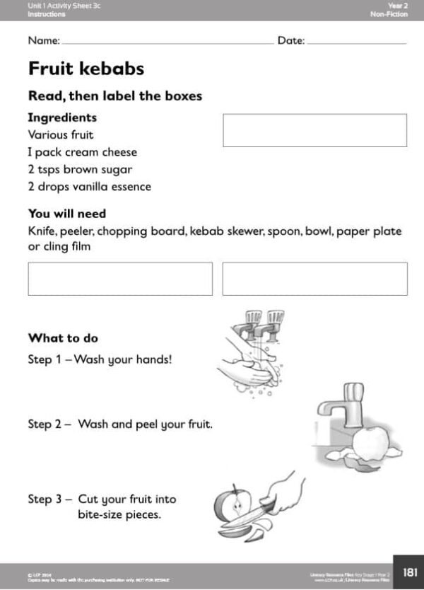 Year 2, English/Literacy Instructions Unit - Image 5