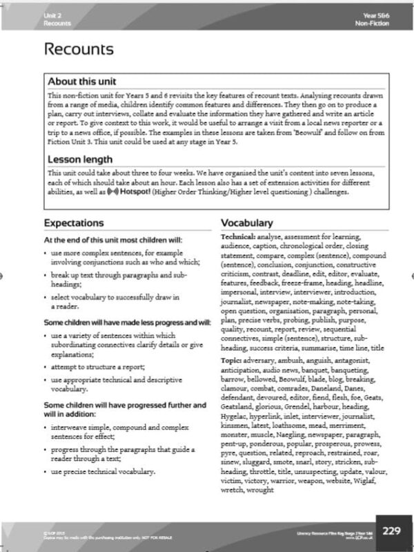 Year 5/6, English, Non-fiction, Recounts Unit (Beowulf) - Image 5