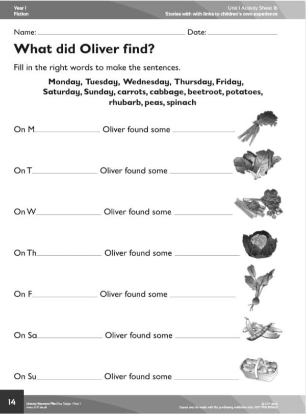Year 1, Guided Reading, Understanding a story lesson- Oliver's Vegetables by Vivian French - Image 3
