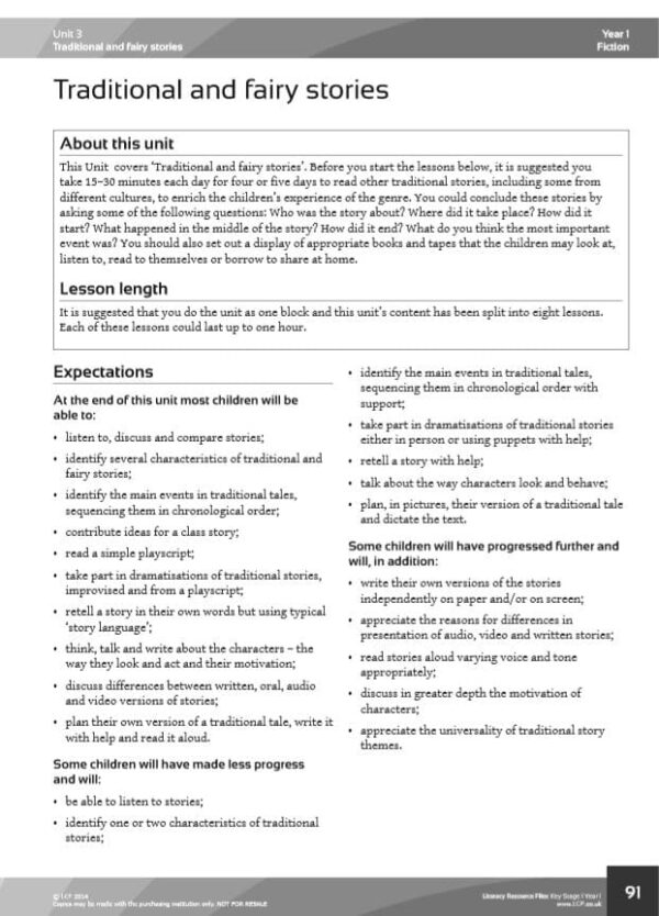 Year 1 Literacy/English, Traditional and Fairy Tales Unit - Image 5