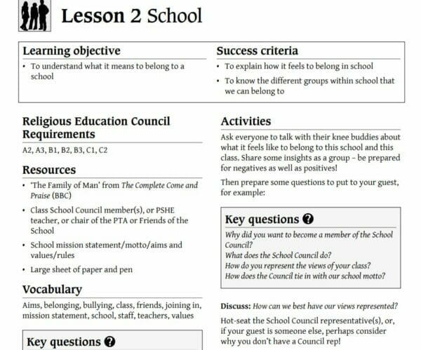 R.E - Year 1 - Belonging Unit (6 lessons)