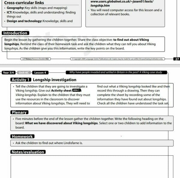 History - Yr 3/4 - Vikings - Longship Lesson FREE