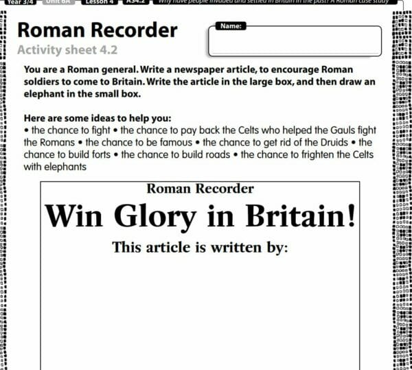 History - Year 3/4 - The Romans - Why have people invaded and settled in Britain in the past? - Image 3