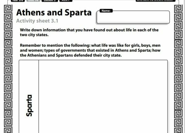 History - Year 5/6 - Ancient Greece - Sparta and Athens Lesson