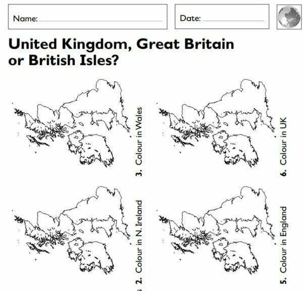Year 1/2 (KS1)- Geography- The Geography of the United Kingdom lesson