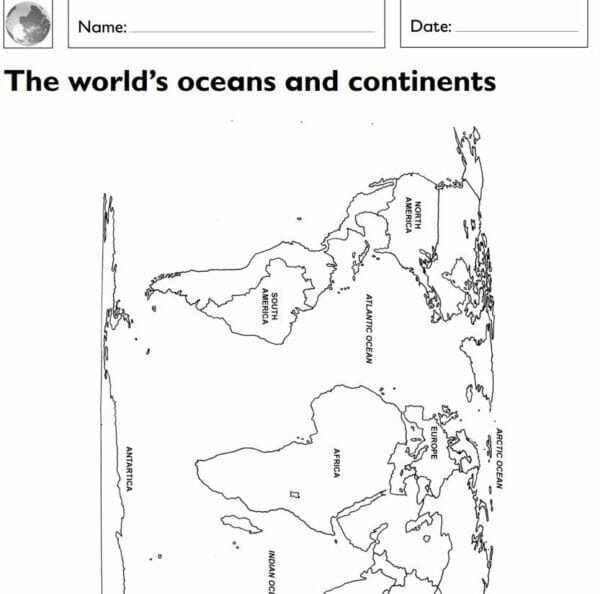 Year 1/2 (KS1)-Geography- Naming the Continents and Oceans - Image 2