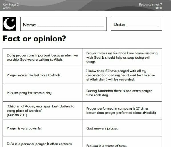 R.E - Year 5 - Islamic Prayer - Image 2