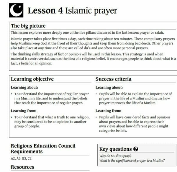 R.E - Year 5 - Islamic Prayer